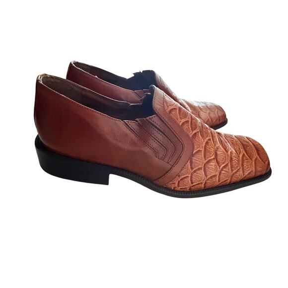 Stacey Adam’s leather snake skin dress shoes men’s sz 10 dressy event - Picture 7 of 13